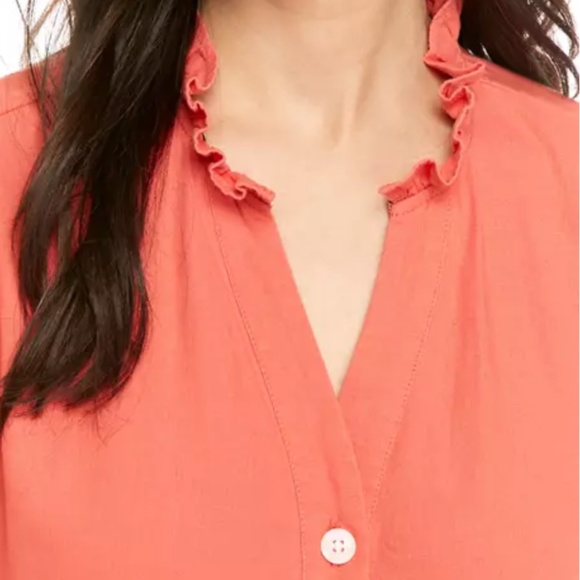 Tommy Hilfiger Ruffled Button-Down Dress (Coral) - Picture 5 of 5